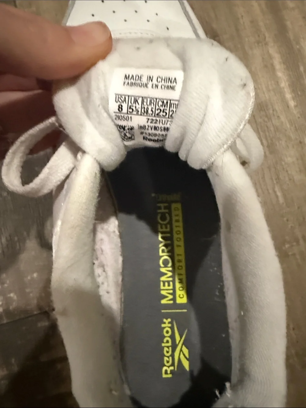 Reebok White Athletic Sneakers with Gum Soles